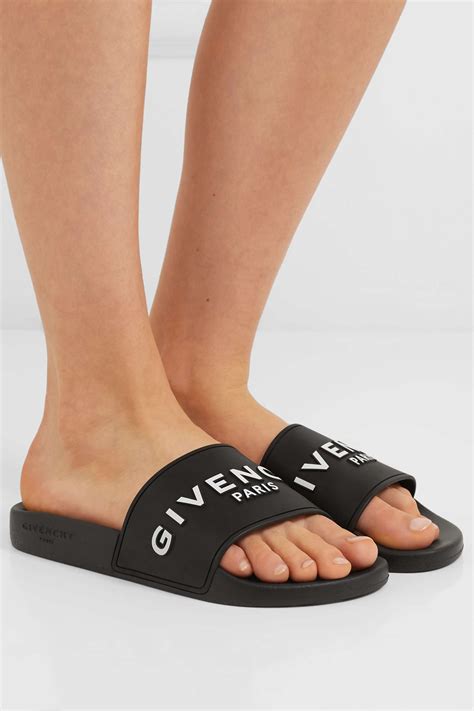 givenchy logo red rubber slides|givenchy slides size 35.